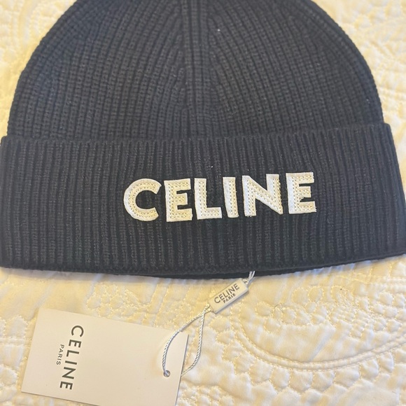 Celine Accessories - Celine Black Knit Hat